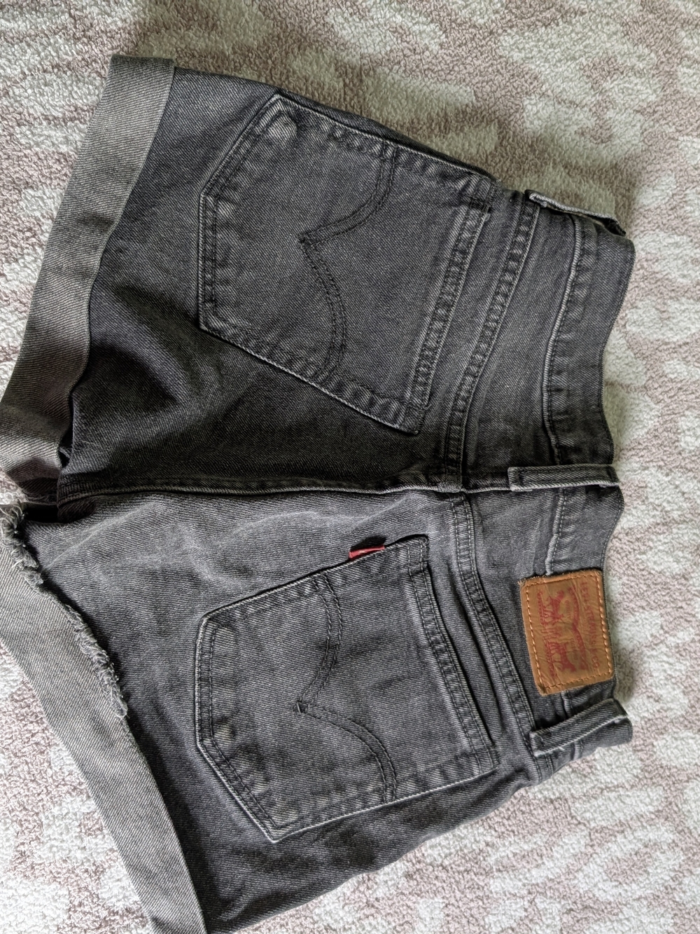 Levi's Black Rolled-Hem Denim Shorts